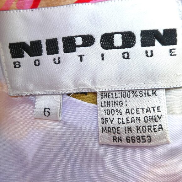 SiLK Vintage Nwt Nipon Boutique Floral Midi Dress Empire Waist Ruched Hip Zip 6 - Picture 9 of 12